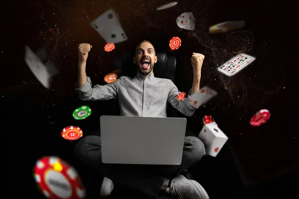 A woman smiling by bright slot machines showing lucky symbols, showcasing the exciting slot offerings at BT111.